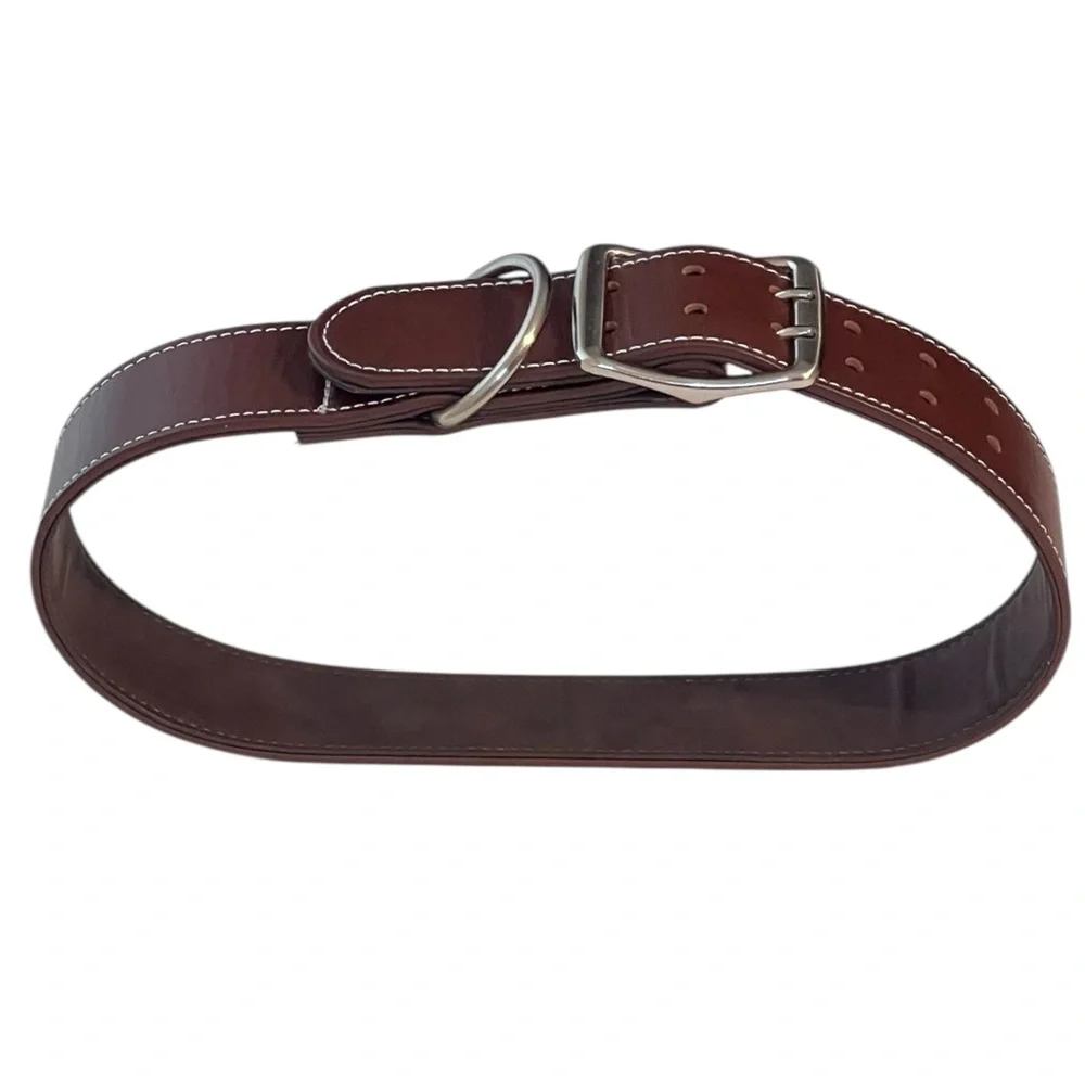 YOULY Brown Leather Collar Ideal for Big Dogs, XX-Large/3X-Large -‎ 90 to 140 LB